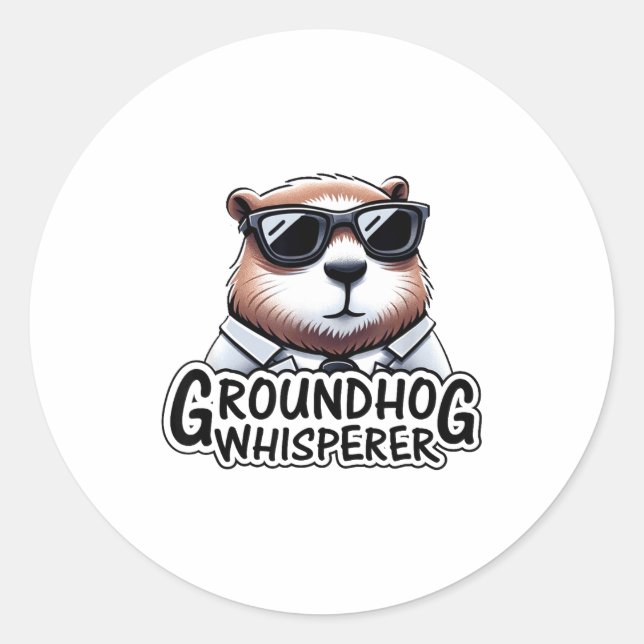 Groundhog Whisperer Team No Shadow Crew Groundhog  Classic Round Sticker (Front)
