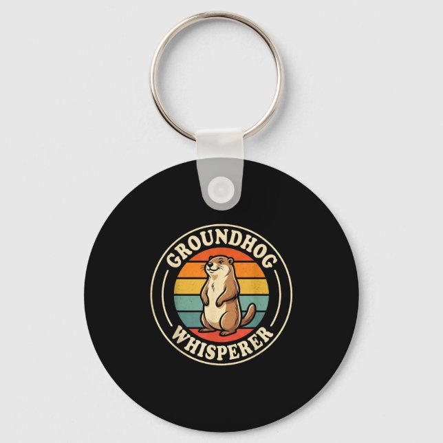 Groundhog Whisperer Team Shadow Cool Ground Hog Da Key Ring (Front)