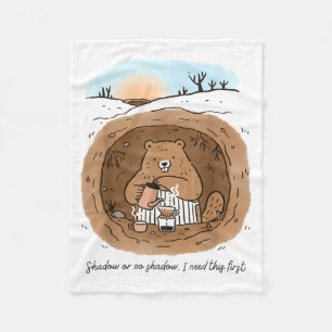 Groundhog Women Mom Groundhogs Day Coffee First Ki Fleece Blanket