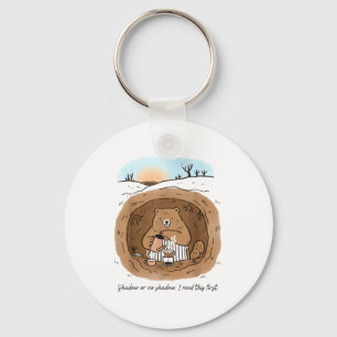 Groundhog Women Mom Groundhogs Day Coffee First Ki Key Ring