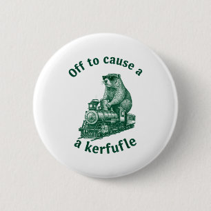 Groundhog Woodchuck Steam Train Off To Cause A Ker 6 Cm Round Badge