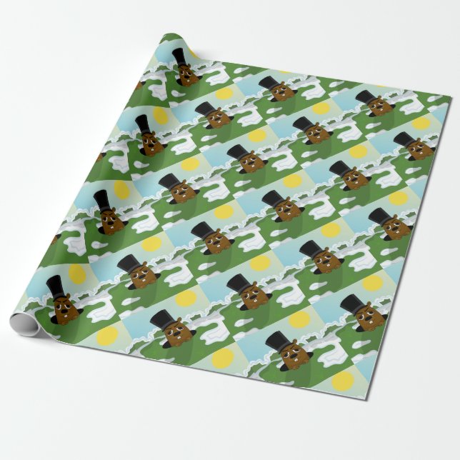 Groundhog Wrapping Paper (Unrolled)