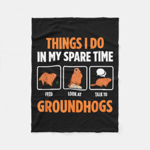 Groundhogs And Woodchucks Funny Whistle Pig Rodent Fleece Blanket