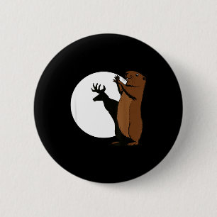 Groundhogs Deer Shadow Puppet Funny Woodchuck 6 Cm Round Badge