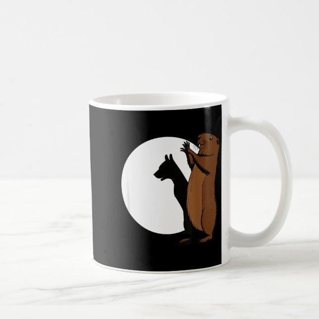 Groundhogs Dog Shadow Puppet Funny Woodchuck  Coffee Mug (Right)