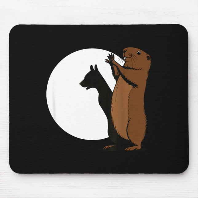 Groundhogs Dog Shadow Puppet Funny Woodchuck  Mouse Pad (Front)