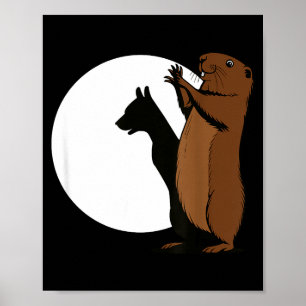 Groundhogs Dog Shadow Puppet Funny Woodchuck  Poster