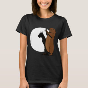 Groundhogs Dog Shadow Puppet Funny Woodchuck T-Shirt
