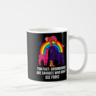 Groundhogs Eat Without Forks Funny Animal Pun Humo Coffee Mug