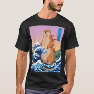 Groundhogzilla Funny Japanese Great Wave Anime Gro T-Shirt