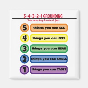 Grounding Technique for Anxiety/Stress 5 Senses Magnet