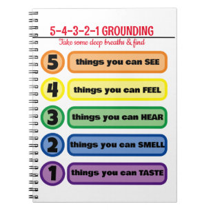 Grounding Technique for Anxiety/Stress 5 Senses  Notebook