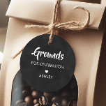 Grounds for Celebration Tags, Coffee, Chalkboard Favour Tags<br><div class="desc">These are the perfect little gift tags. You can customise front and back text.</div>