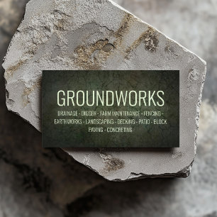 Groundworks Landscaping Architect Dark Green Business Card
