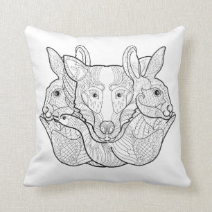 Group Animal Doodle Cushion