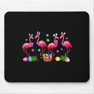 Group Bunny Flamingos Easter Chocolate Eggs Basket Mouse Pad