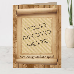 Group Congrats, Custom Photo in Scroll Frame Large Card