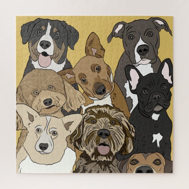 Group Dog Portrait | Cute Dog Theme Jigsaw Puzzle (Vertical)