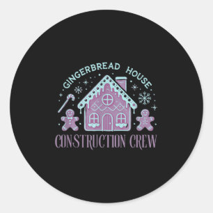 Group Gingerbread House Crew Xmas Christmas Cookie Classic Round Sticker