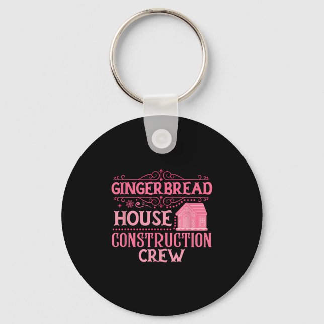 Group Gingerbread House Crew Xmas Christmas Cookie Key Ring (Front)