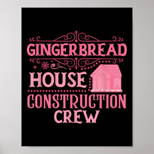 Group Gingerbread House Crew Xmas Christmas Cookie Poster (Front)