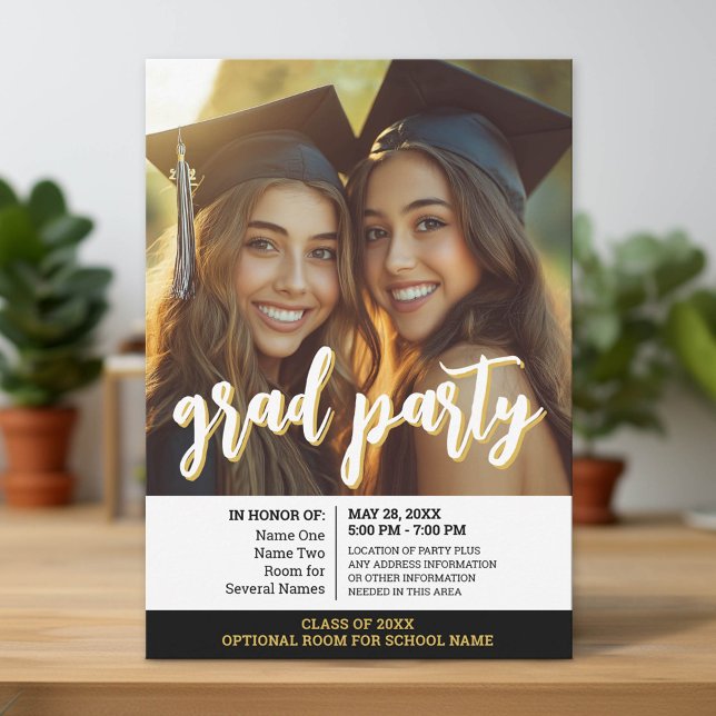 Group Graduation Celebration - Joint Grad Party Invitation (Group Graduation Party Invitation)