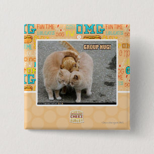 group hug 15 cm square badge