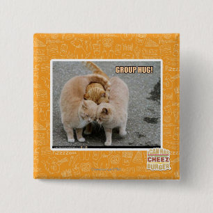 group hug 15 cm square badge
