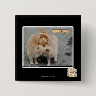 group hug 15 cm square badge