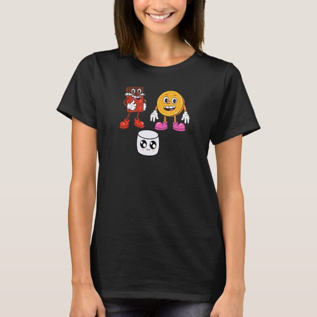 Group Hug Camping Campfire Chocolate Marshmallow S T-Shirt (Front)