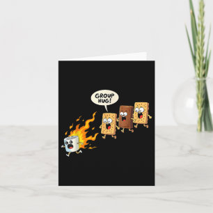 Group Hug Marshmallow Campfire Smores Funny Campin Card