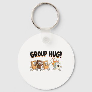 Group Hug Marshmallow Smore Funny Camping Family  Key Ring