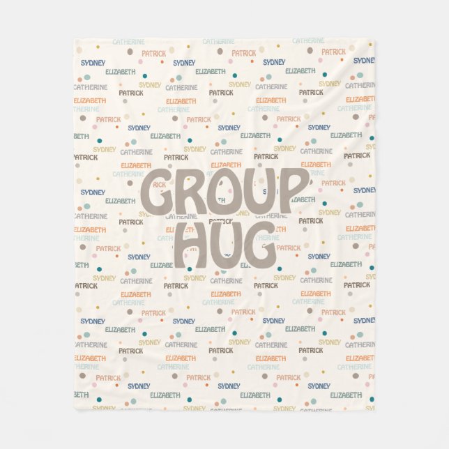 Group Hug Multiple 3-4 Names Get Well Sympathy Fleece Blanket (Front)