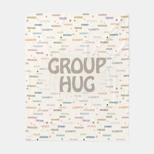 Group Hug Multiple 8-10 Names Get Well Sympathy Fleece Blanket (Front)