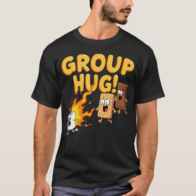 Group Hug Smores Camping Roasting T-Shirt (Front)