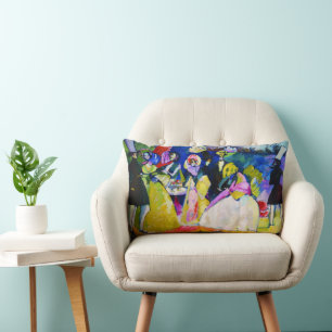 Group in Crinolines by Wassily Kandinsky Lumbar Cushion