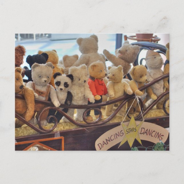 Group Of Antique Teddy Bears Postcard (Front)