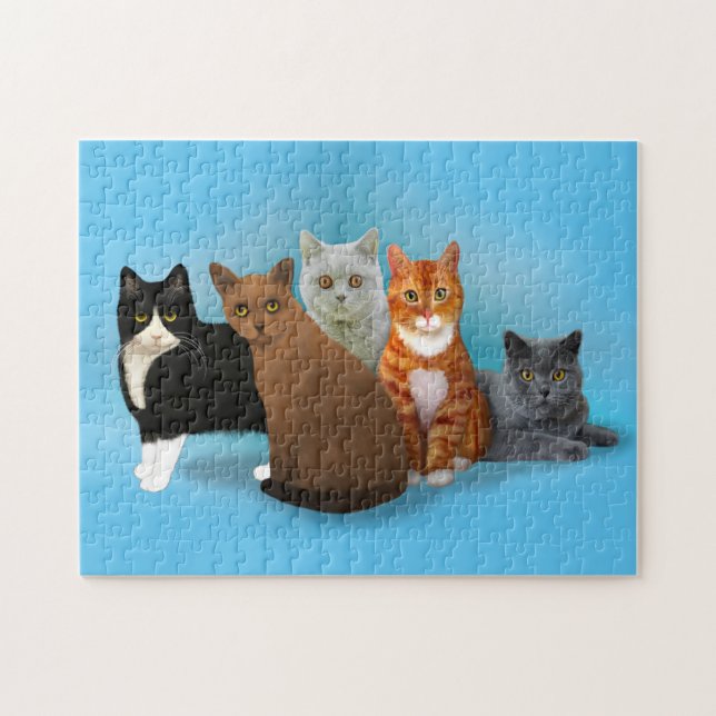 Group of Beautiful Cats for Cat Lovers Puzzle (Horizontal)