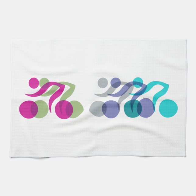 Group of Bikers Tea Towel (Horizontal)