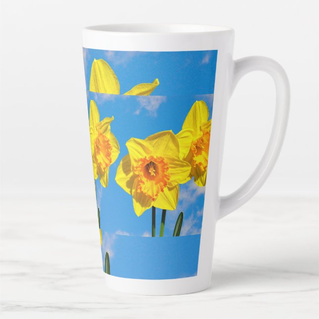 Group of Daffodils Gold Medal flowers Latte Mug (Right)