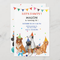 Group of dog breeds party birthday Invitation