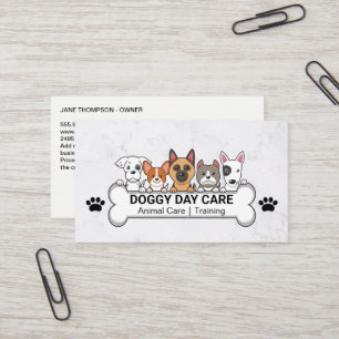 Group of Dogs   Dog Bone   Pet Care Business Card