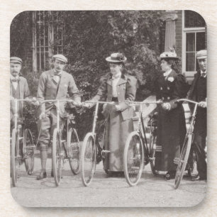 Group of Edwardian bicyclists, early 1900s (b/w ph Coaster