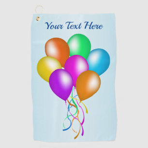 Group of Festive Bright Balloons Multiple Colours Golf Towel