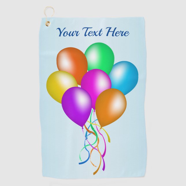 Group of Festive Bright Balloons Multiple Colours Golf Towel (Front)