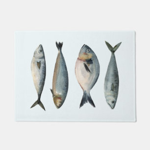 Group of Four Fish Doormat