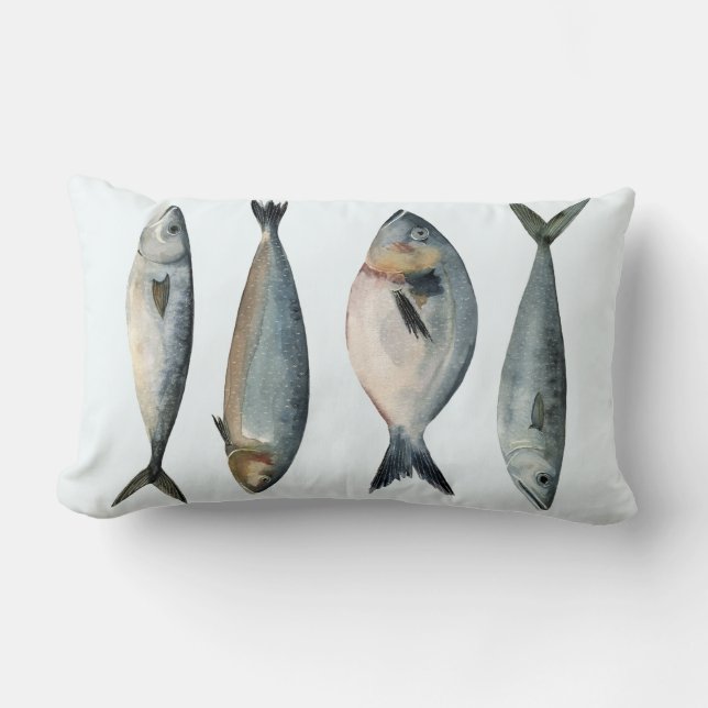 Group of Four Fish Lumbar Cushion (Front)
