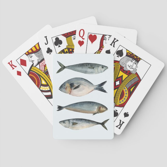 Group of Four Fish Playing Cards (Back)