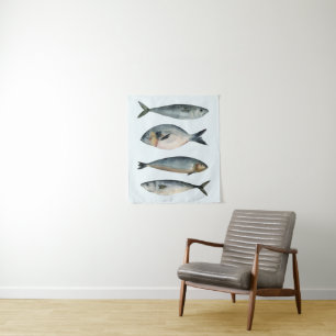 Group of Four Fish Tapestry