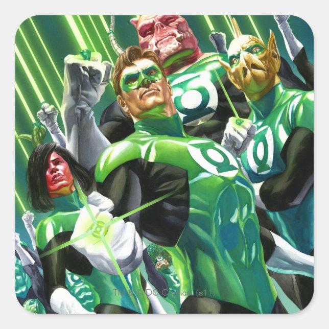 Group of Green Lanterns Square Sticker (Front)